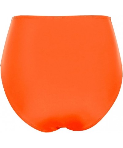 Women High Waisted Bikini Bottom Tummy Control Swim Bottom Vintage Ruched Swimsuit Bottom Orange $12.71 Swimsuits