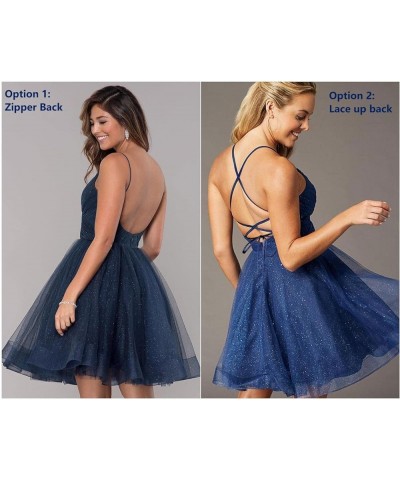 Short V-Neck Tulle Homecoming Dresses Sparkly for Teens Spaghetti Straps Cocktail Dresses WD039 Lilac $27.00 Dresses