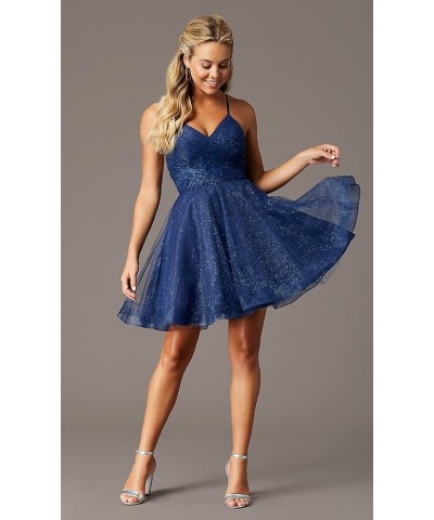 Short V-Neck Tulle Homecoming Dresses Sparkly for Teens Spaghetti Straps Cocktail Dresses WD039 Lilac $27.00 Dresses