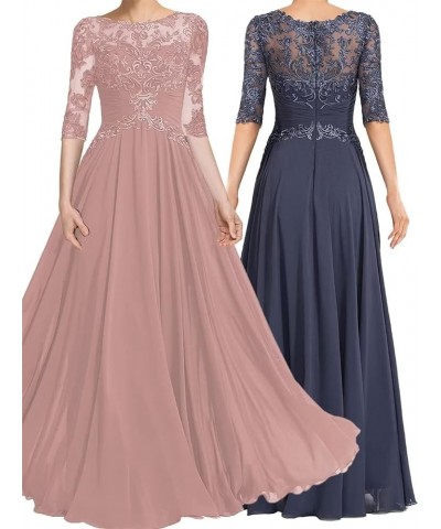 Women's Lace Mother of The Bride Dresses 1/2 Sleeve Long Formal Evening Dresses for Wedding Guest Rust $30.34 Dresses