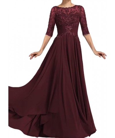 Women's Lace Mother of The Bride Dresses 1/2 Sleeve Long Formal Evening Dresses for Wedding Guest Rust $30.34 Dresses