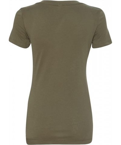 Chubby Girls Cuddle Better Womens V-Neck Tee Military Green $15.39 T-Shirts