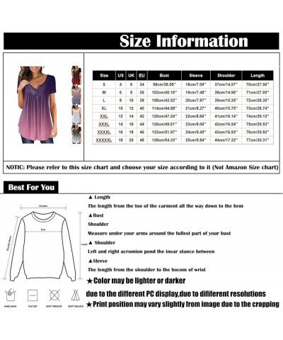 Sexy Tops for Women Plus Size Loose Gradient Shirt Short Sleeve Summer Top Tunic Button V-Neck Blouse Tees 05-hot Pink $5.60 ...