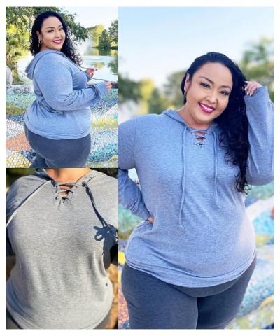 Plus Size Fuzzy Fleece Sweatshirts For Women Drawstring Pullover Quarter Zip Tops Tie Dye/Leopard/Plaid (XL-5XL) 732-grey $18...