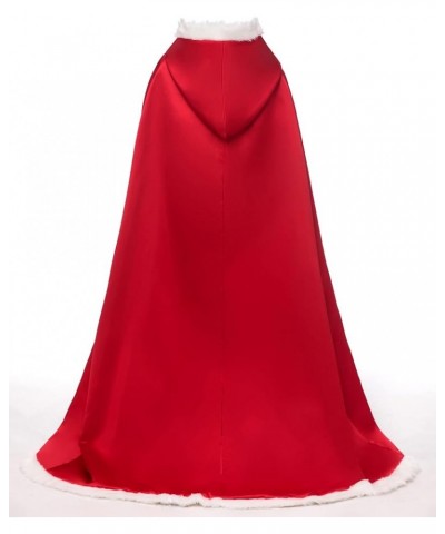 Long Wedding Cloak with Hooded Cape Winter Fur Trim and Hand Muff 50 55 59 71 Inches (20 Colors) Dark Plum $36.24 Coats