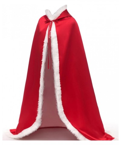 Long Wedding Cloak with Hooded Cape Winter Fur Trim and Hand Muff 50 55 59 71 Inches (20 Colors) Dark Plum $36.24 Coats