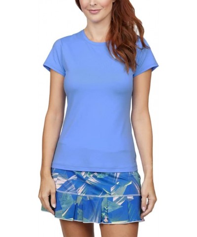 UV Colors Short Sleeve Womens Tennis Shirt Periwinkle $22.35 Activewear