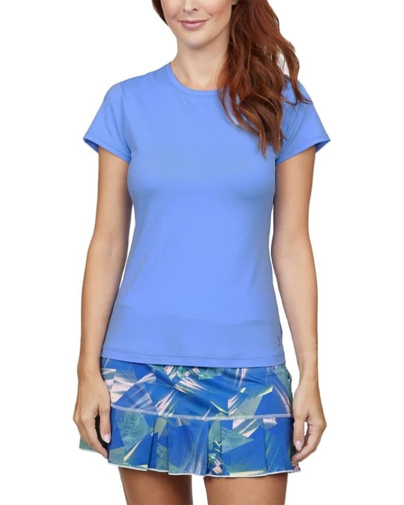 UV Colors Short Sleeve Womens Tennis Shirt Periwinkle $22.35 Activewear