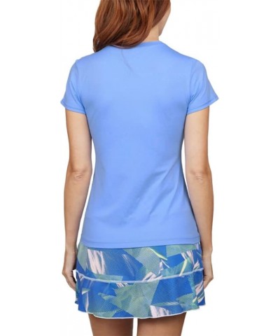 UV Colors Short Sleeve Womens Tennis Shirt Periwinkle $22.35 Activewear