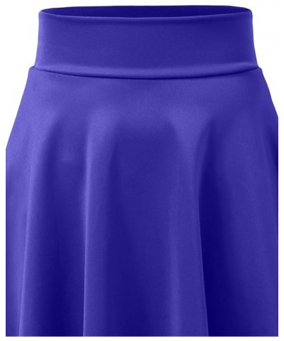 Women’s Skater Skirt – Stretch Elastic Waist Casual Mini Flared Swing Pleated Skirts Made in USA S-3XL Newsk21-royalblue $13....