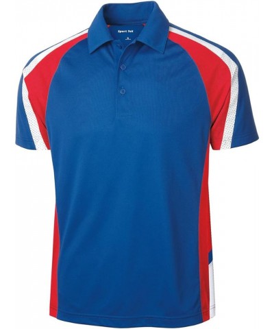 Men's Tricolor Micropique Sport Wick Polo True Royal/True Red/White $15.19 Shirts