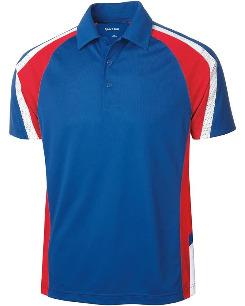 Men's Tricolor Micropique Sport Wick Polo True Royal/True Red/White $15.19 Shirts