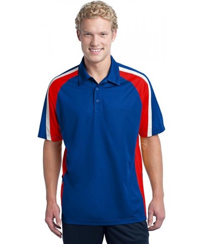 Men's Tricolor Micropique Sport Wick Polo True Royal/True Red/White $15.19 Shirts