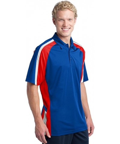 Men's Tricolor Micropique Sport Wick Polo True Royal/True Red/White $15.19 Shirts