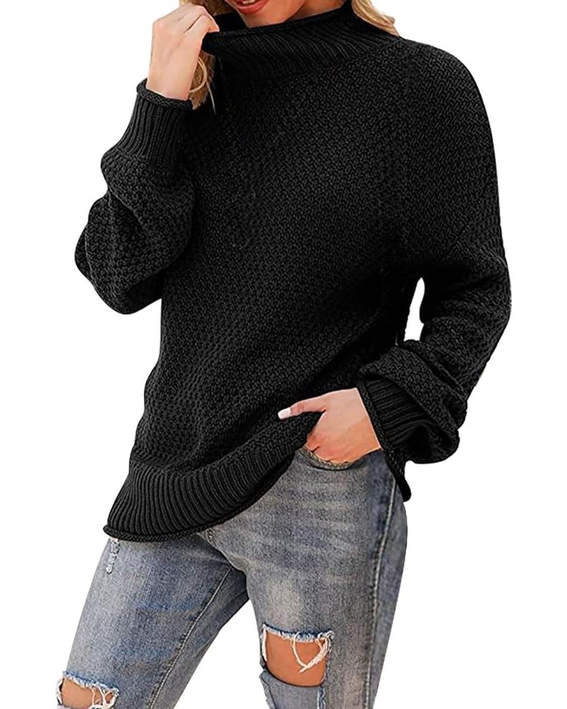 Tunics for Women Large Sweater Batwing Long Sleeve Pullover Loose Knit Pullover Sweater Women Pullover Sweaters Black $11.50 ...