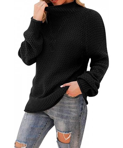 Tunics for Women Large Sweater Batwing Long Sleeve Pullover Loose Knit Pullover Sweater Women Pullover Sweaters Black $11.50 ...