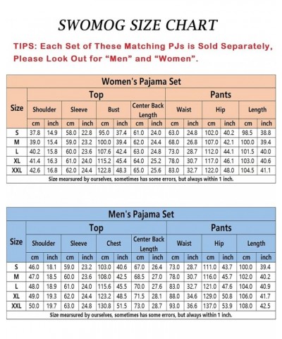 Men & Women Pajama Sets for Couples Long Sleeve Sleepwear Plaid Striped Pants Loungewear Set with Pockets Women Red2- Mixed T...