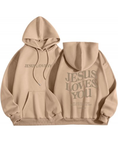 Trust In The Lord Christian Graphic Hoodies Trendy Shape Printed Outfit with Pocket Oversize Fall Winter Fashion 2024 06-khak...