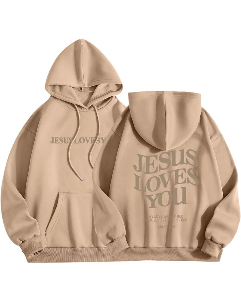 Trust In The Lord Christian Graphic Hoodies Trendy Shape Printed Outfit with Pocket Oversize Fall Winter Fashion 2024 06-khak...