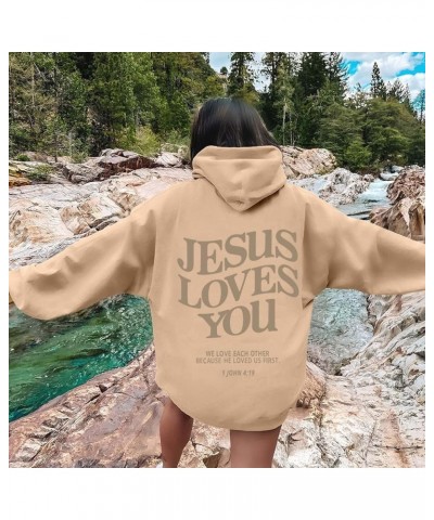 Trust In The Lord Christian Graphic Hoodies Trendy Shape Printed Outfit with Pocket Oversize Fall Winter Fashion 2024 06-khak...