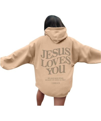 Trust In The Lord Christian Graphic Hoodies Trendy Shape Printed Outfit with Pocket Oversize Fall Winter Fashion 2024 06-khak...