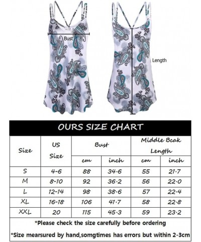 Women's Casual Summer Spaghetti Strap Tank Tops Floral Print Sleeveless V Neck Strappy Shirts Light Blue Floral $13.15 Tanks