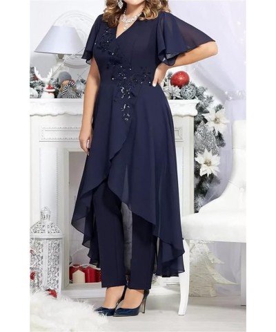 Women's 2 Pieces Mother of The Bride Pant Suits for Wedding Plus Size Mother of The Groom Dresses V-Neck Grape $51.24 Suits