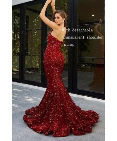 Sequin Mermaid Prom Dresses for Teens 2024 Sexy V Neck Formal Dress for Party SYYS410 B-dusty Rose $33.30 Dresses