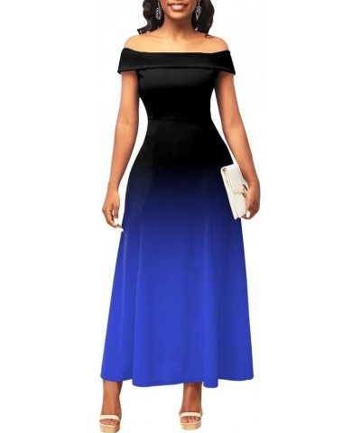 Women's Maxi Dresses Button Down Party Long Dress with Pockets 11235blue $15.41 Dresses