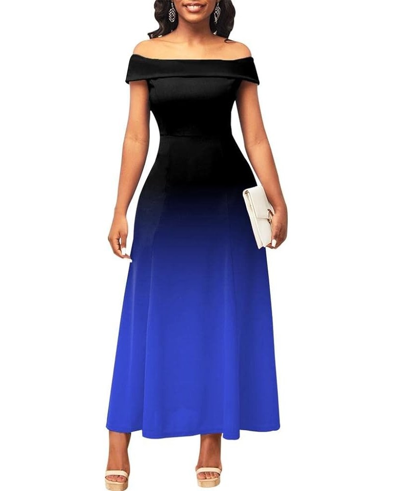 Women's Maxi Dresses Button Down Party Long Dress with Pockets 11235blue $15.41 Dresses