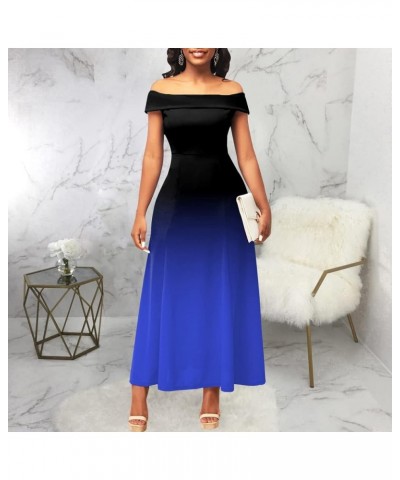 Women's Maxi Dresses Button Down Party Long Dress with Pockets 11235blue $15.41 Dresses