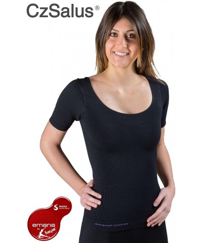 Thermal Slimming Woman Vest Anti-Cellulite in Emana® bioFIR Yarn Black $25.16 Vests