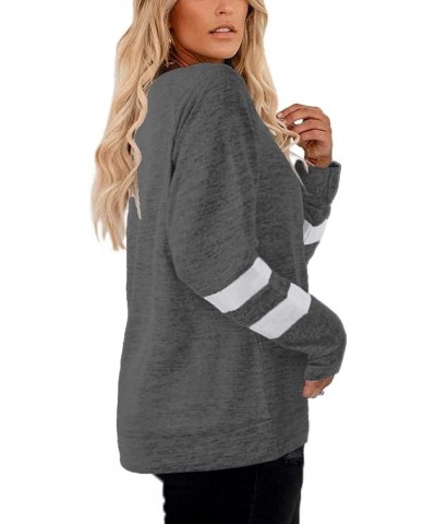 Plus Size Sweatshirts for Women Long Sleeve Oversized Tunic Tops 02_dark Grey $10.99 Others