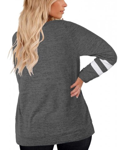 Plus Size Sweatshirts for Women Long Sleeve Oversized Tunic Tops 02_dark Grey $10.99 Others