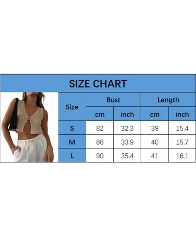 Women Y2k Button Down Crochet Knit Vest Sleeveless Hollow Out Crop Tops Vintage Casual V-Neck Versatile Streetwear J-apricot ...