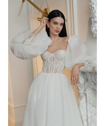 Women's Wedding Dress for Bride 2023, Tulle with Lace Appliques Boho Summer Bridal Gown 04-ivory $57.60 Dresses