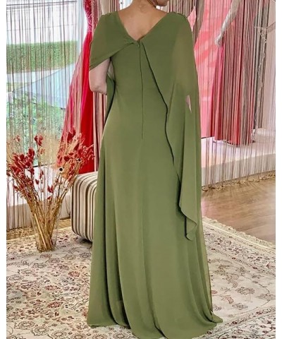 Mother of The Bride Dresses for Wedding Long Evening Formal Dress Chiffon Wedding Guest Groom Dresses with Cape Mint $38.25 D...