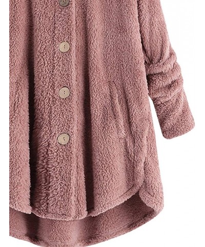 Plus Size Winter Jacket for Women Cute Sherpa Lined Warm Jacket Button Soft Coats Hooded Fleece Fuzzy Outwear Winter Coats fo...