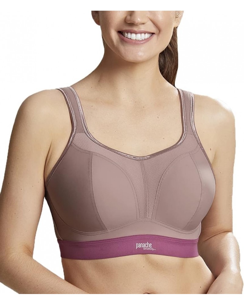 Non-Wire Sports Bra (7341B)- Cranberry Warm Taupe $30.81 Lingerie