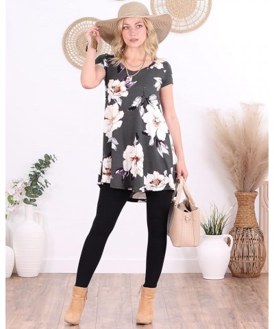 Short Sleeve Tunic Tops to Wear with Leggings Made in USA Short Sleeve Shirts for Women - Loose Fit Womens Summer Tops St86 $...