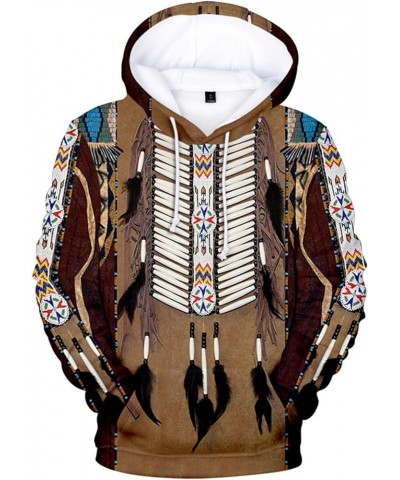 Native American Hoodie for Women Unisex Native Indian 3D Print Hooded Pullover Sweatshirt Brownstripe $11.18 Hoodies & Sweats...