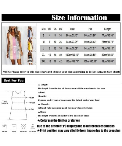 Casual Striped Dresses for Women, Summer Dresses for Women 2022, Sleeveless Loose Bandage Pocket V Neck Tank Dress Blue-d $10...