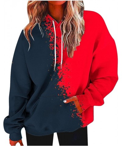 Womens Fall Fashion 2023 Hoodie Oversized Hooded Sweatshirt Long Sleeve Lightweight Pullover Casual Tops with Pocket B8_red $...