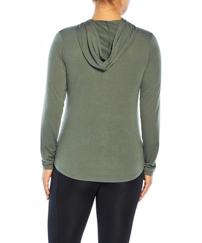 Women's Cathy Long Sleeve Pullover Hoodie Balsam Green $9.91 Activewear