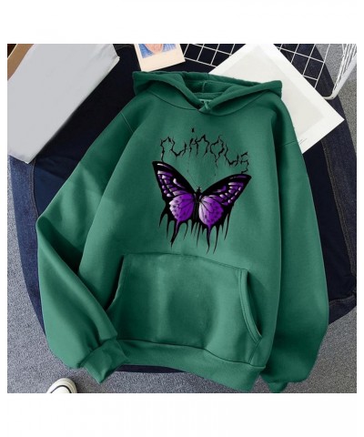 Women's Print Long Sleeved Sweatshirt Blouse Pullover Solid Color Hooded Light Clothe Green-2 $5.30 Others