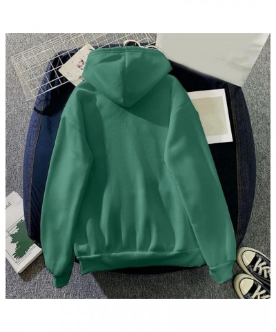 Women's Print Long Sleeved Sweatshirt Blouse Pullover Solid Color Hooded Light Clothe Green-2 $5.30 Others