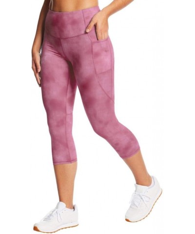 Women's High Waist Capri Legging Washed Up Elegant Mauve $11.14 Activewear