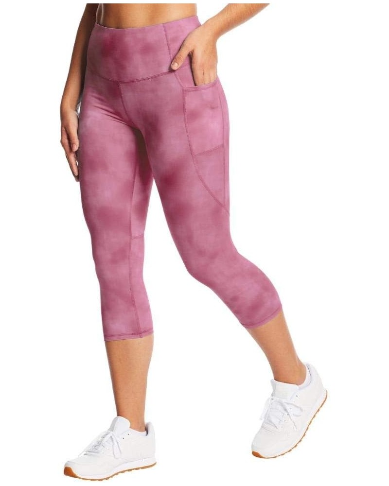 Women's High Waist Capri Legging Washed Up Elegant Mauve $11.14 Activewear