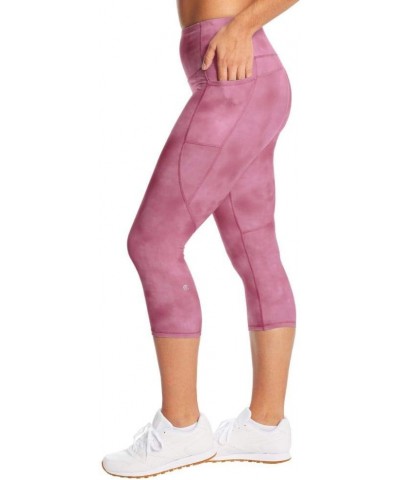 Women's High Waist Capri Legging Washed Up Elegant Mauve $11.14 Activewear