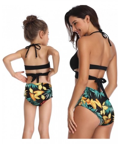 Family Matching Swimwear Mommy and Me Wrap Bikini Set High Waisted 2 Piece Swimsuits Father Son Swim Trunk Bathing Suits Wome...